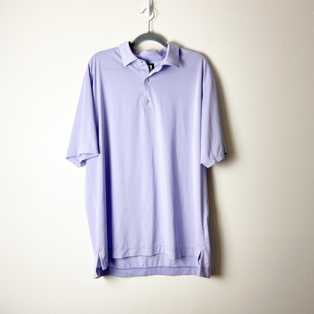 FOOTJOY • Men’s Golf Athletic Lilac Dotted Short Sleeve Polo Shirt Size 2X